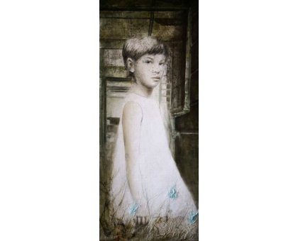 MIXED MEDIA SU TELA ROSY MANTOVANI ' UNTITLED 2 ' dimensioni L 50 x H 120 cm.