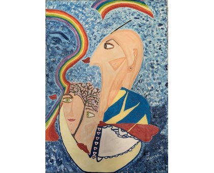 OLIO SU TELA LUCIA LEPORATTI ' IL RESPIRO DELLA PACE ' dimensioni L 70 x H 50 cm.