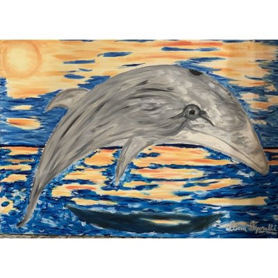 OLIO SU TELA LUCIA LEPORATTI ' L 'AURORA ' dimensioni L 70 x H 50 cm.