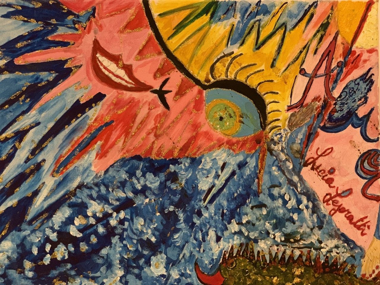 OLIO SU TELA LUCIA  LEPORATTI ' IL SOGNO A PARIGI '  dimensioni L 30 x H 40 cm.