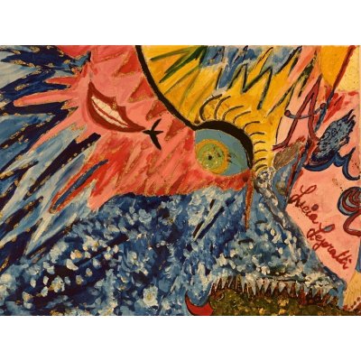 OLIO SU TELA LUCIA LEPORATTI ' IL SOGNO A PARIGI ' dimensioni L 30 x H 40 cm.