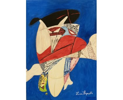 OLIO SU TELA LUCIA LEPORATTI ' SULLE NOTE DELLA LUSSURIA ' dimensioni L