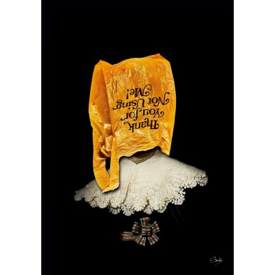 FOTOGRAFIA DIGITALE SU TELA - ARTISTA SLASKY - TITOLO "THANK YOU FOR NOT USING ME !" cm. L 50 x H 70