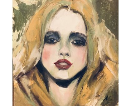 OLIO SU TELA MADDALENA PEZZOLI ' 1 ' dimensioni L 30 x H 30 cm.