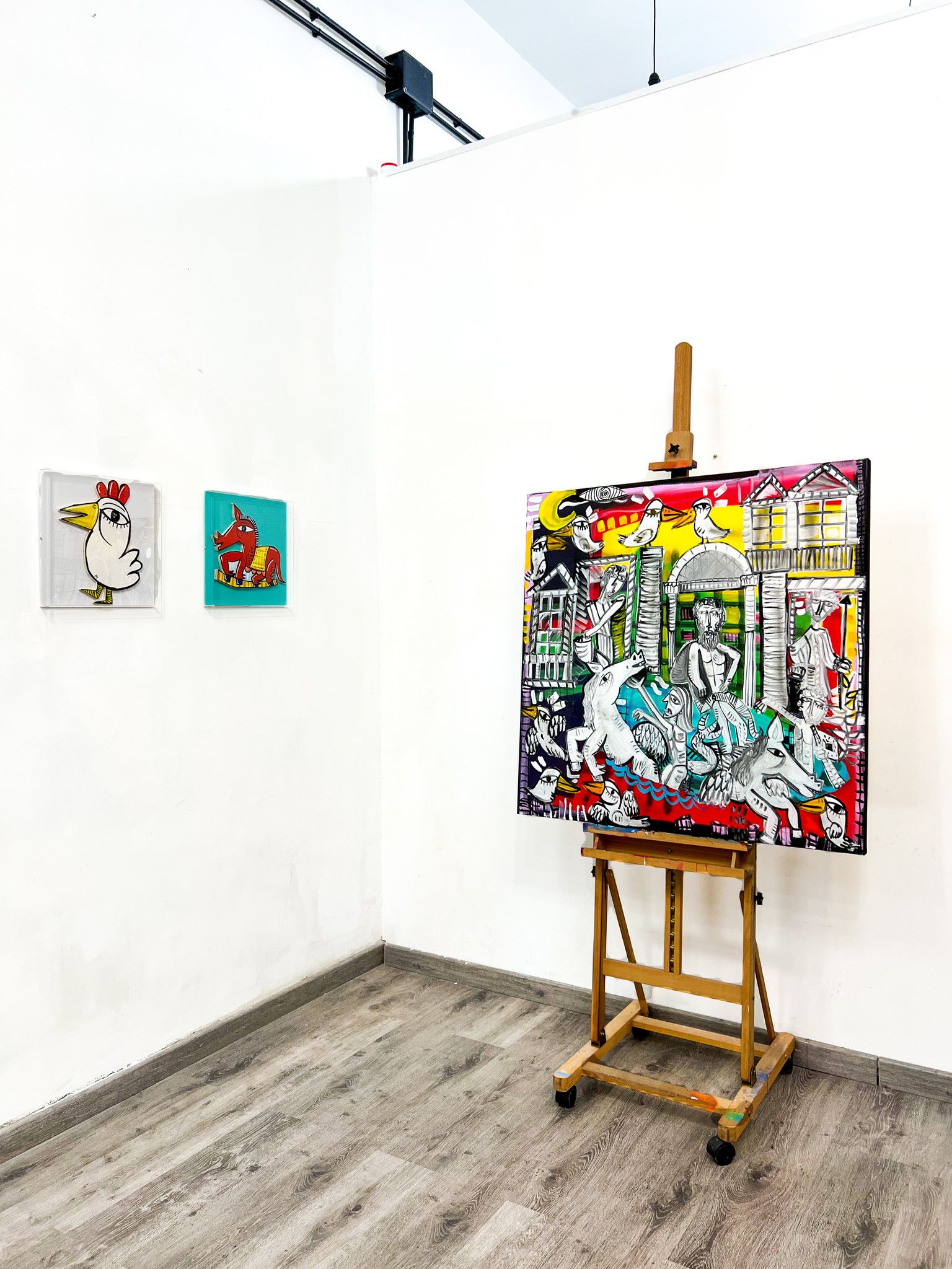 MIXED MEDIA SU TELA  ALESSANDRO  SIVIGLIA '  FONTANA  DI  TREVI  TRAMONTO  '  dimensioni L 100 x H 100 cm.