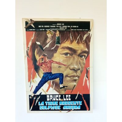 DECOLLAGE MANIFESTO ORIGINALE ANTONIO DEODATO ' LA TIGRE RUGGENTE COLPISCE ANCORA ' dimensioni L 100 x H 140 cm.