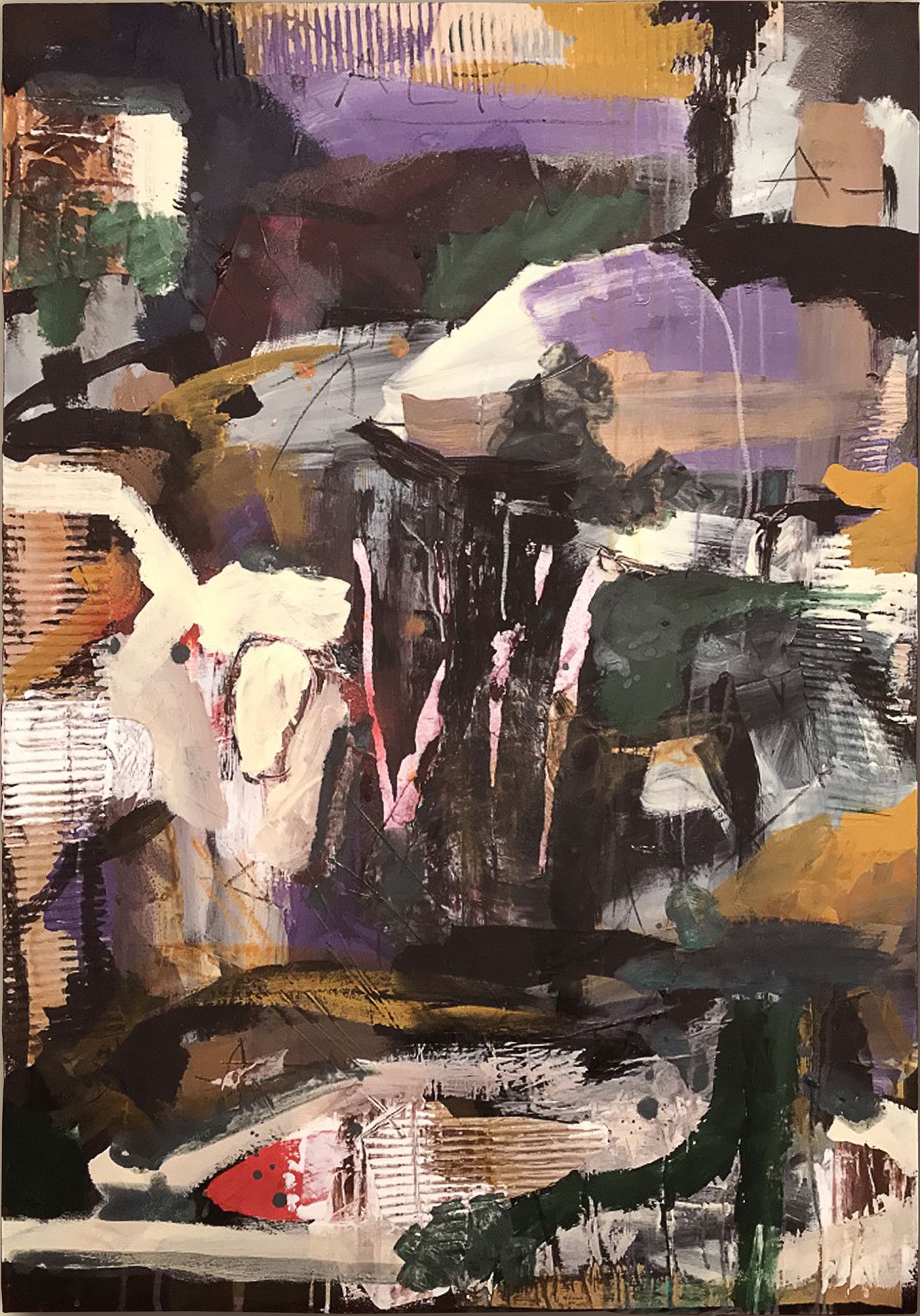MIXED MEDIA SU TELA  PAOLO  RAVALLI ' ABYSS '  dimensioni L 70 x H 100 cm.