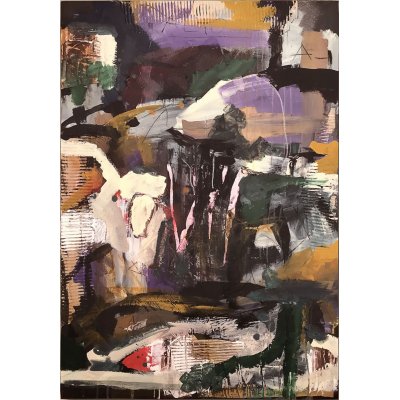 MIXED MEDIA SU TELA PAOLO RAVALLI ' ABYSS ' dimensioni L 70 x H 100 cm.