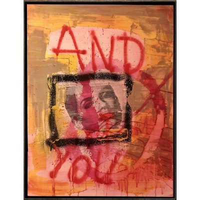 MIXED MEDIA SU TELA PAOLO RAVALLI ' AND YOU ' dimensioni L 60 x H 80 cm.