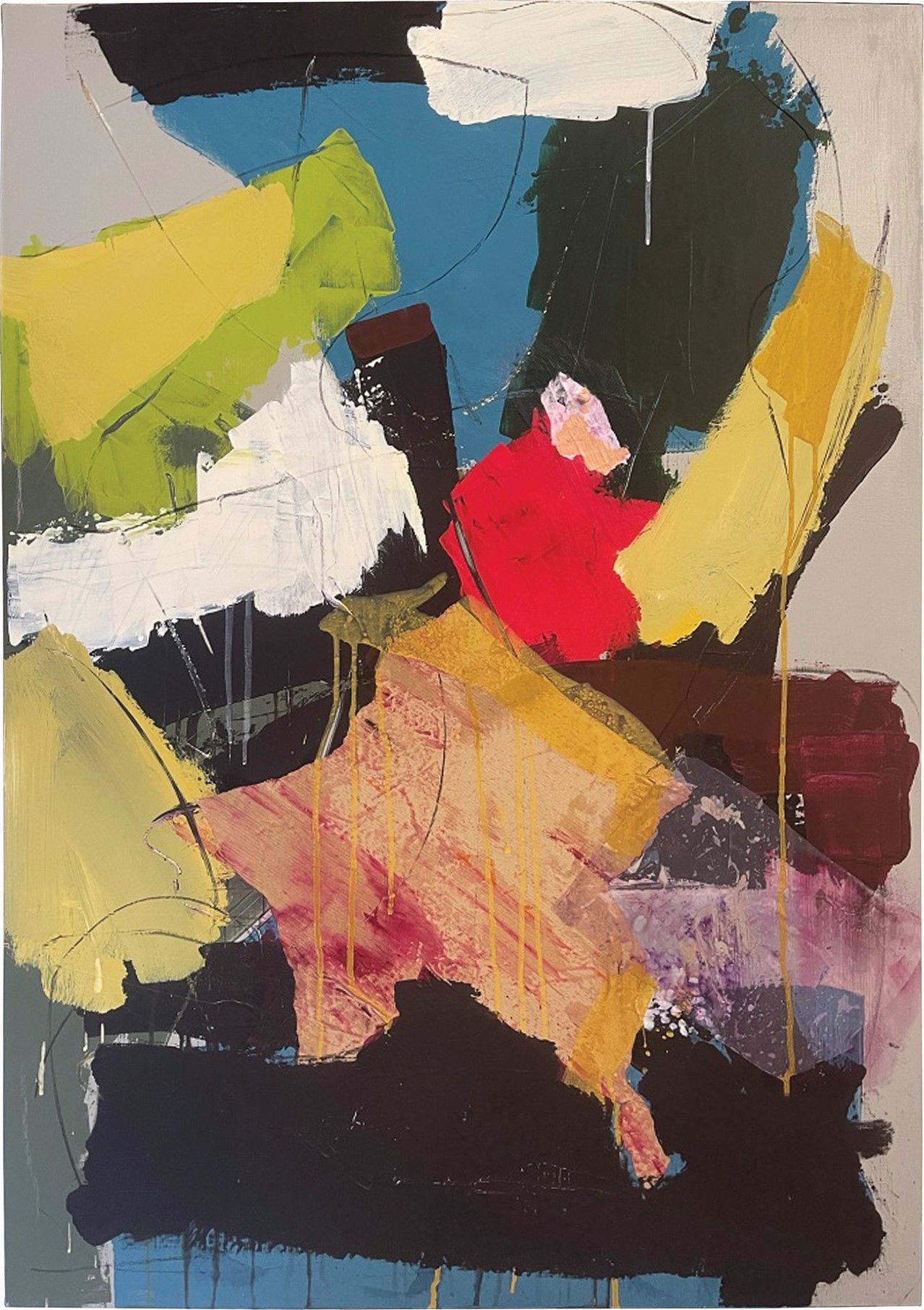 MIXED MEDIA SU TELA  PAOLO  RAVALLI ' BLACK  SEA '  dimensioni L  70 x H 100 cm.