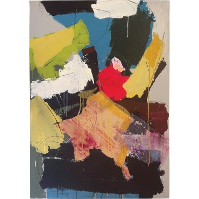 MIXED MEDIA SU TELA PAOLO RAVALLI ' BLACK SEA ' dimensioni L 70 x H 100 cm.