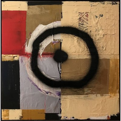 MIXED MEDIA SU TELA PAOLO RAVALLI ' PUNKT ' dimensioni L 60 x H 60 cm.