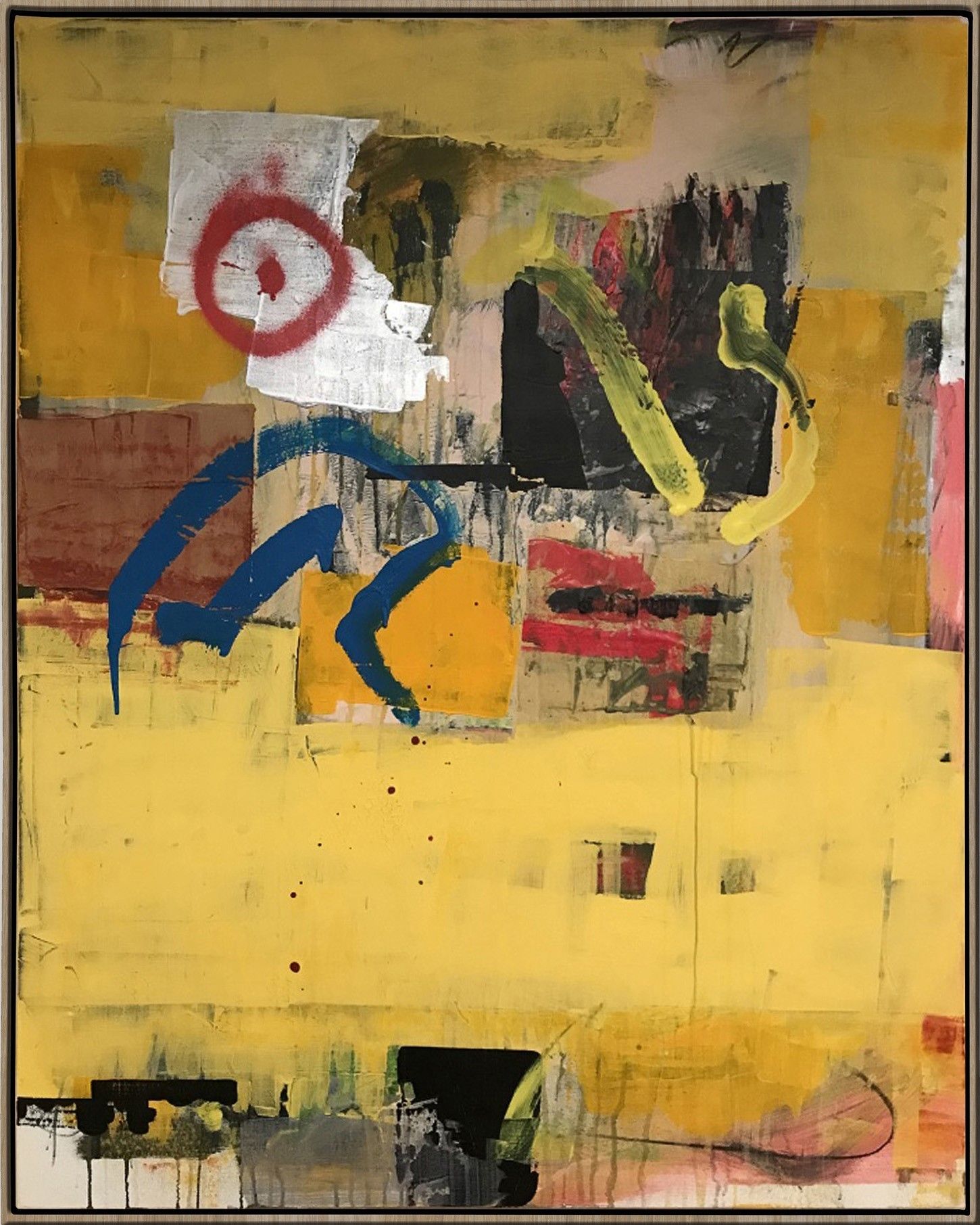 MIXED MEDIA SU TELA  PAOLO  RAVALLI ' TARGET '  dimensioni L 80 x H 100 cm.