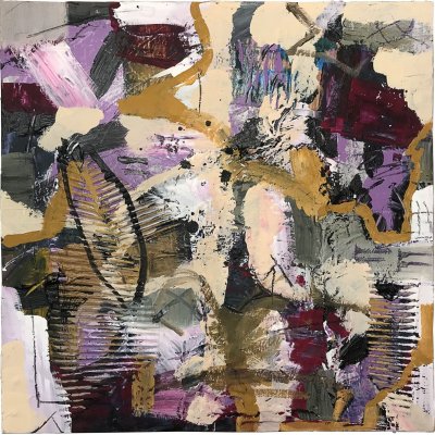 MIXED MEDIA SU TELA PAOLO RAVALLI ' COTE D 'AZUR ' dimensioni L 80 x H 100 cm.