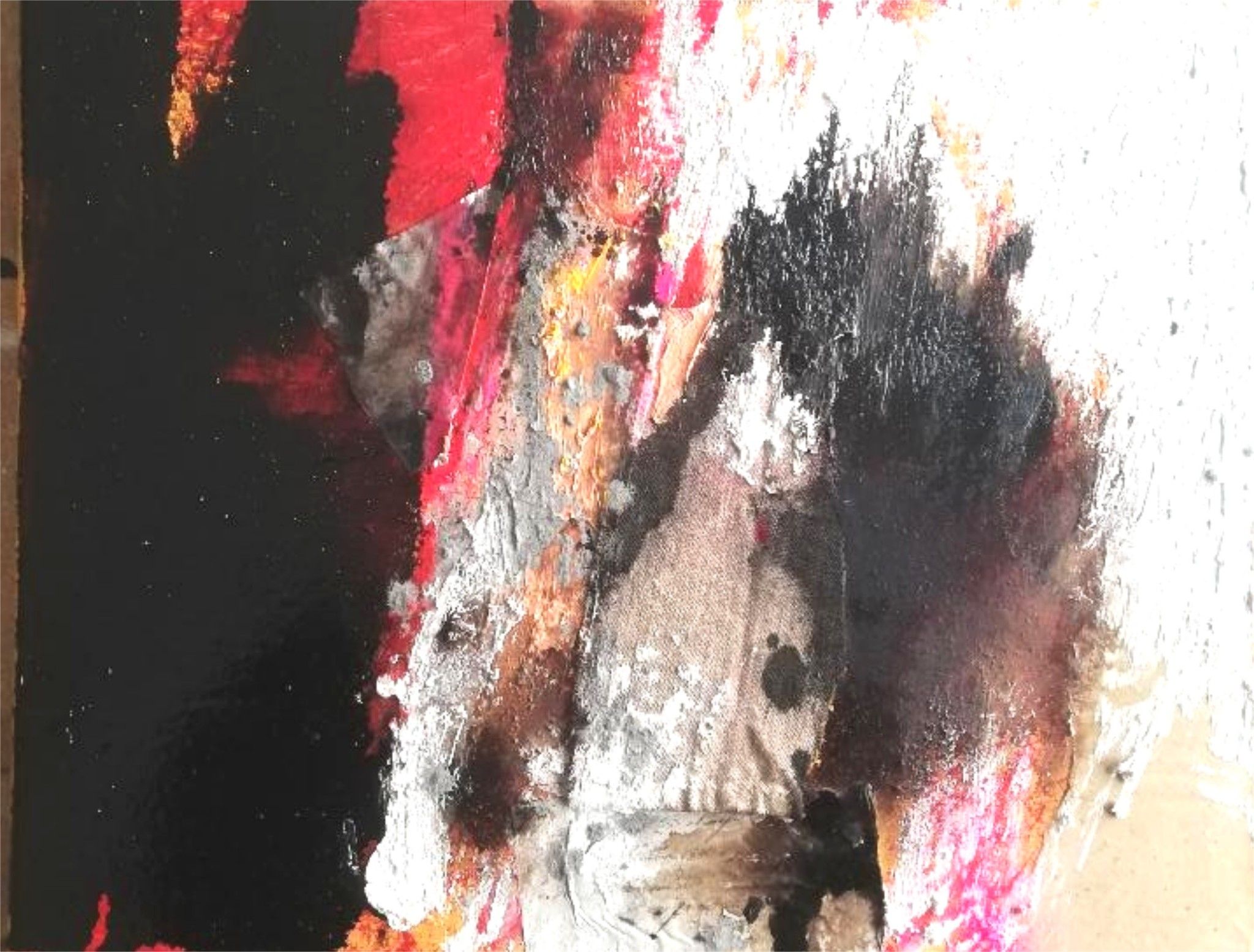 MIXED MEDIA SU TELA  RENATO  GIORGIO ' SENZA  TITOLO  25 '  dimensioni L 40 x H 50 cm.