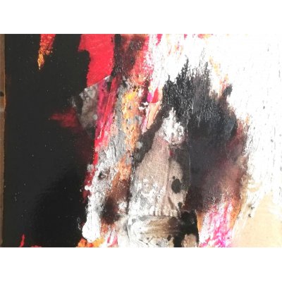 MIXED MEDIA SU TELA RENATO GIORGIO ' SENZA TITOLO 25 ' dimensioni L 40 x H 50 cm.