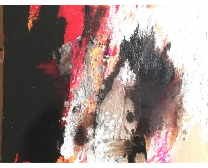 MIXED MEDIA SU TELA RENATO GIORGIO ' SENZA TITOLO 25 ' dimensioni L 40 x H 50 cm.