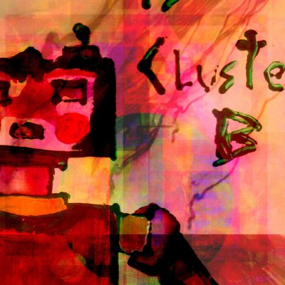 DIGITAL ART ALESSANDRO BESANA ' CLUSTER B ' dimensioni L 130 x H 100 cm.