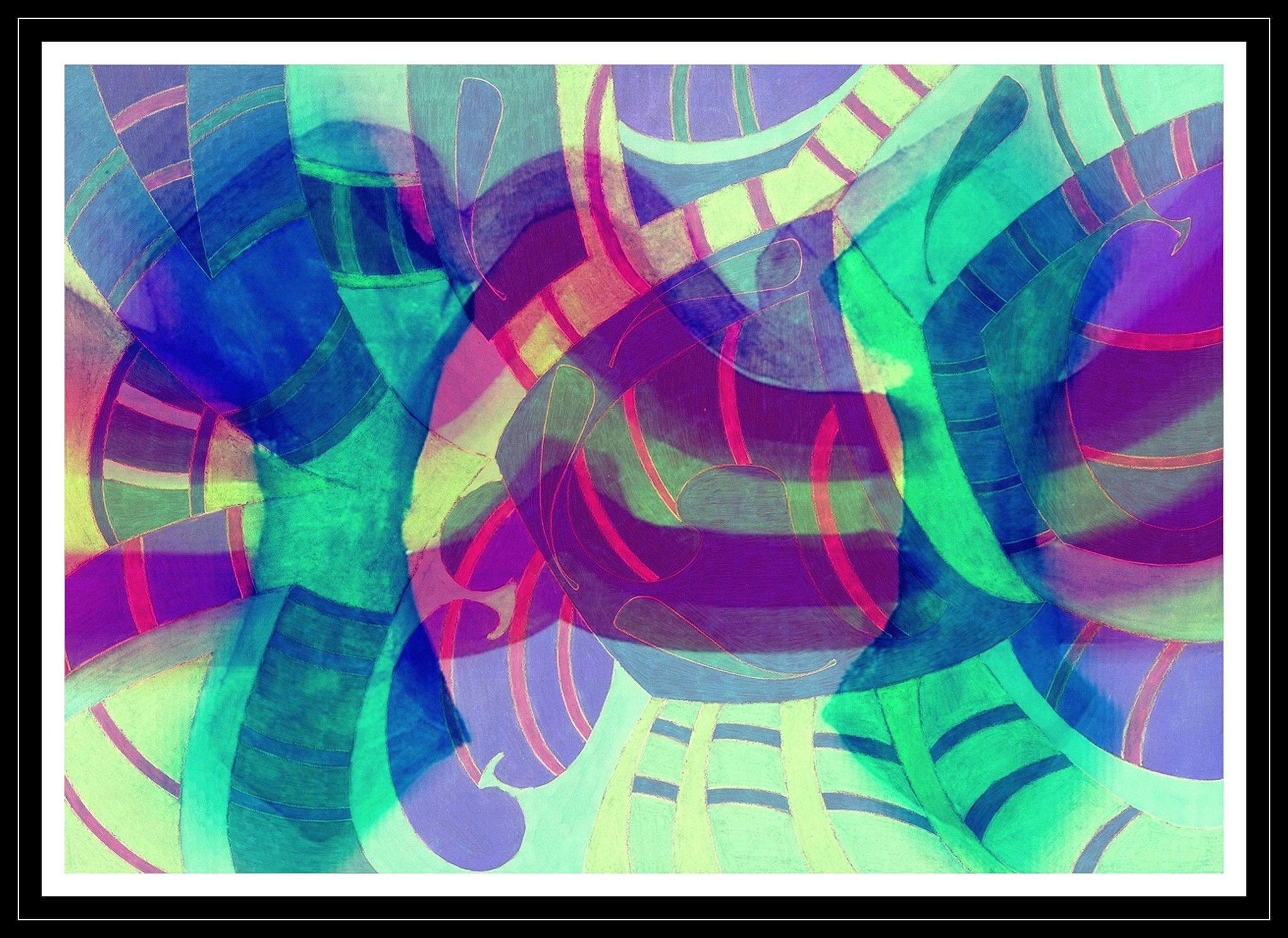 DIGITAL ART  ALESSANDRO  BESANA '  CATODIC  '  dimensioni L 130 x H 100 cm.