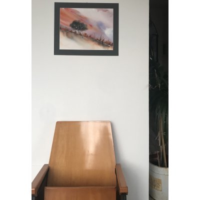 ACQUERELLO SU CARTA ARCHES JESSICA MARIANI ' AUTUNNO ROSSO ' dimensioni L 52 x H 42,5 cm.