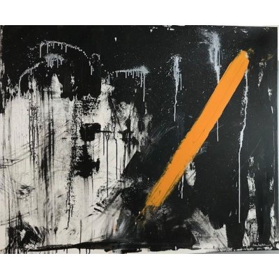 ACRILICO SU TELA SANDRA MENOIA ' NOTTE GIALLA ' dimensioni L 120 x H 100 cm.