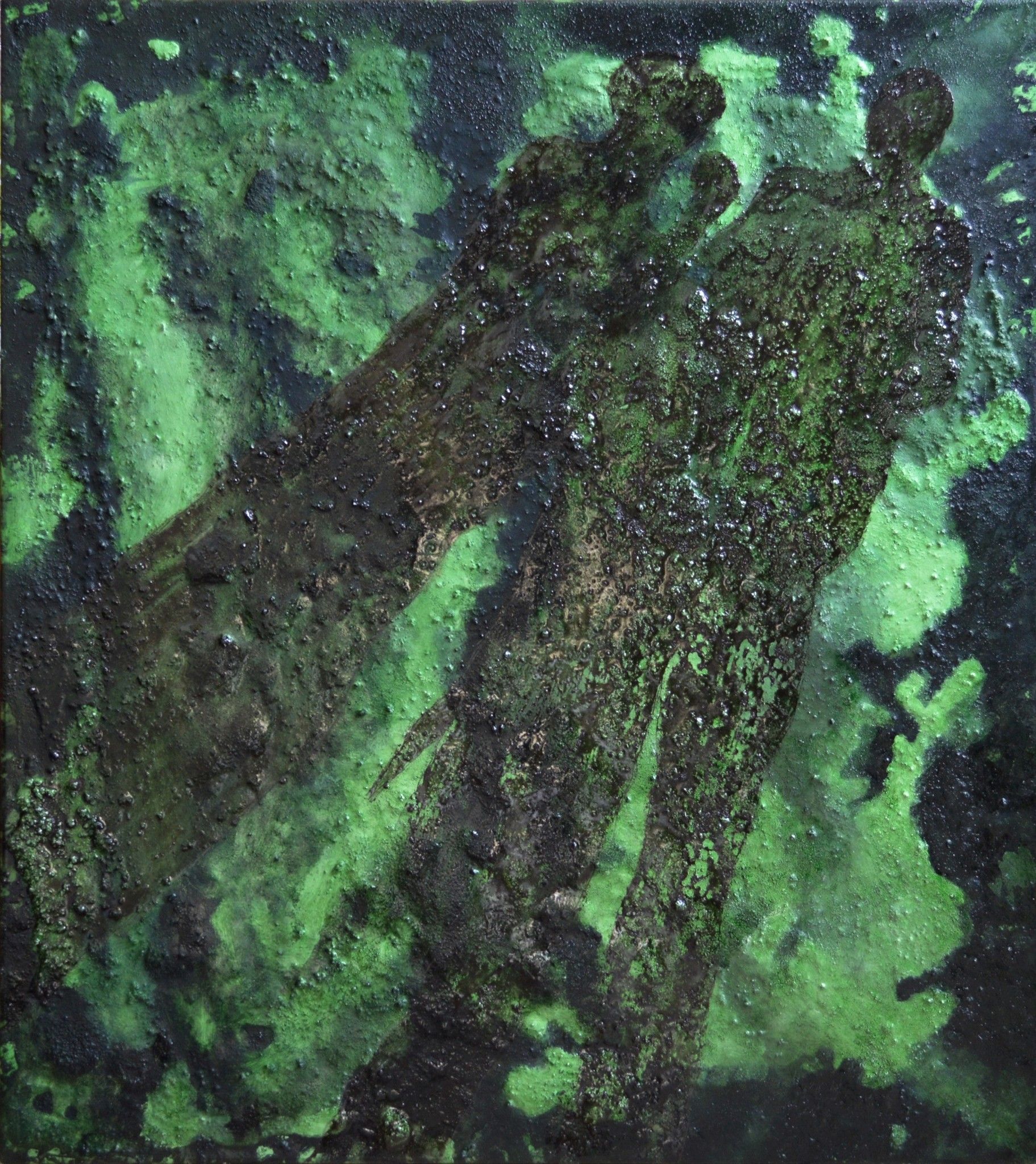MIXED MEDIA SU TELA  RICCARDO VELLUTO ' NOI 22 - 10 - 2022 '  dimensioni L 80 x H 90 cm.