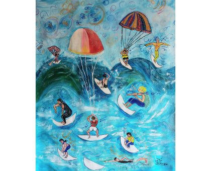 OLIO SU TELA FRANCA FABRIZIO ' SFIDE ' dimensioni L 90 x H 105 cm.