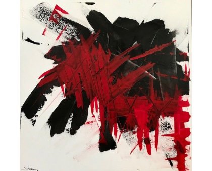 ACRILICO SU TELA SANDRA MENOIA ' ESPLOSIONE ' dimensioni L 100 x H 100 cm.