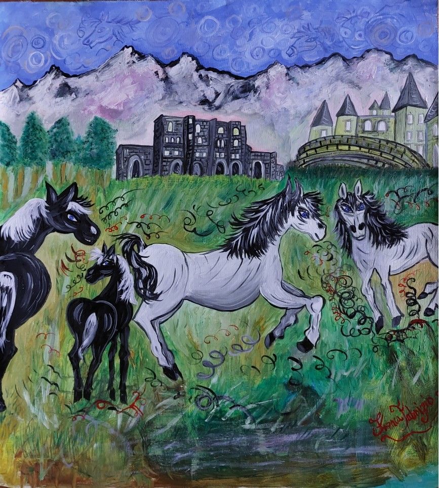 OLIO SU TELA FRANCA FABRIZIO ' AMORI E ANTICHE PASSIONI '  dimensioni L 80 x H 80 cm.