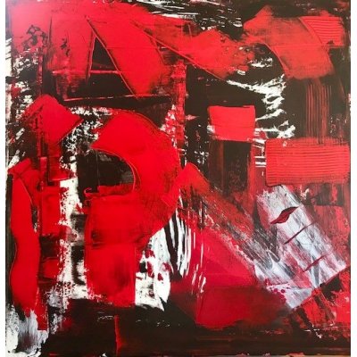 ACRILICO SU TELA SANDRA MENOIA ' BACIO RUBATO ' dimensioni L 80 x H 80 cm.