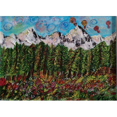 OLIO SU TELA FRANCA FABRIZIO ' RISVEGLIO ' dimensioni L 12 x H 18 cm.