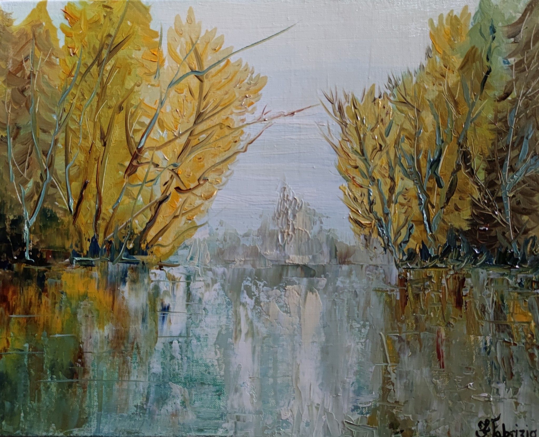 OLIO SU TELA  FRANCA FABRIZIO ' RIFLESSO DELL 'ANIMA '  dimensioni L 50 x H 40 cm.