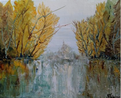 OLIO SU TELA FRANCA FABRIZIO ' RIFLESSO DELL 'ANIMA ' dimensioni L 50 x H 40 cm.