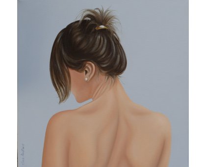 OLIO SU TELA SONIA FIACCHINI ' SPALLE ' dimensioni L 50 x H 50 cm.