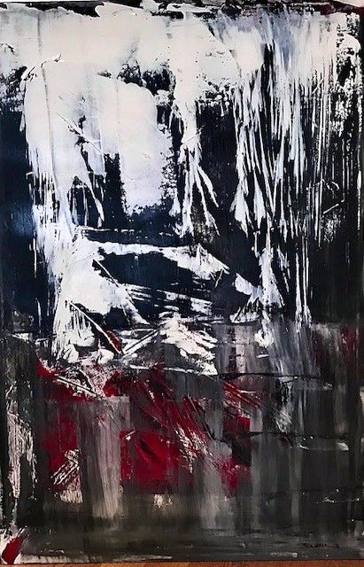 ACRYLIC ON CANVAS SANDRA MENOIA " GRAFFI DI LUCE "  size L 80 x H 120 cm.