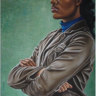 OLIO SU TELA SONIA FIACCHINI ' MODERNITA' 2 ' dimensioni L 75 x H 75 cm.