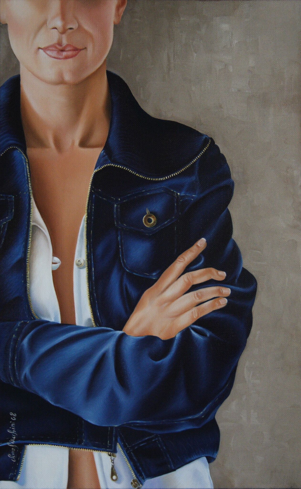 OLIO SU TELA SONIA FIACCHINI  ' MODERNITA'  1  '  dimensioni L 50 x H 80 cm.