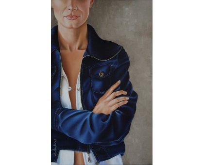 OLIO SU TELA SONIA FIACCHINI ' MODERNITA' 1 ' dimensioni L 50 x H 80 cm.