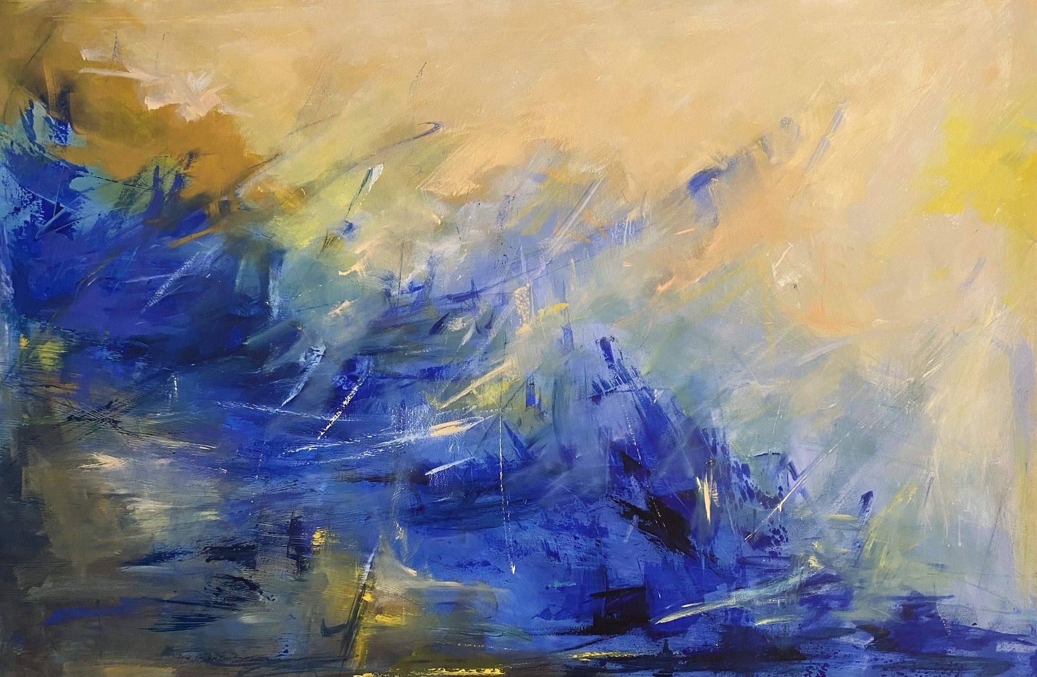 MIXED MEDIA SU TELA  BIANCA BEGHIN ' BRAMA DI VITA  '  dimensioni L 80 x H 120 cm.