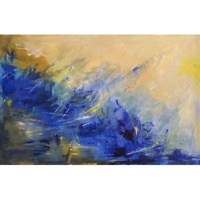 MIXED MEDIA SU TELA BIANCA BEGHIN ' BRAMA DI VITA ' dimensioni L 80 x H 120 cm.