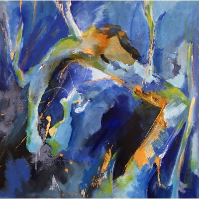 MIXED MEDIA SU TELA BIANCA BEGHIN ' CATARSI ' dimensioni L 80 x H 80 cm.