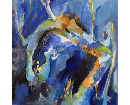 MIXED MEDIA SU TELA BIANCA BEGHIN ' CATARSI ' dimensioni L 80 x H 80 cm.