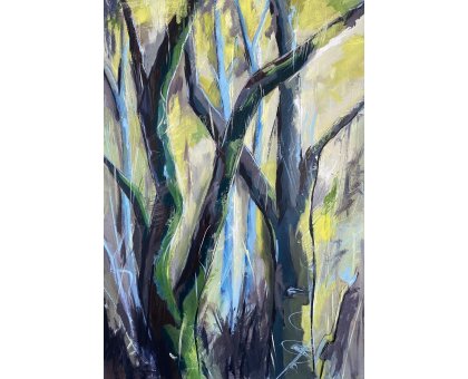 MIXED MEDIA SU TELA BIANCA BEGHIN ' STRANE SENSAZIONI ' dimensioni L 100 x H 70 cm.