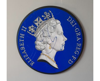 SMALTI SU TELA YURI OLEGOVIC ' THE QUEEN ' dimensioni - diametro 80 cm.