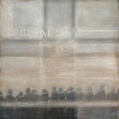 MIXED MEDIA SU TAVOLA STEFANO MARIANI ' APPARENZA 19 ' dimensioni L 80 x H 80 cm.