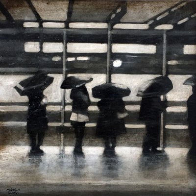 MIXED MEDIA SU TAVOLA STEFANO MARIANI ' CONFINE 11 ' dimensioni L 30 x H 30 cm.