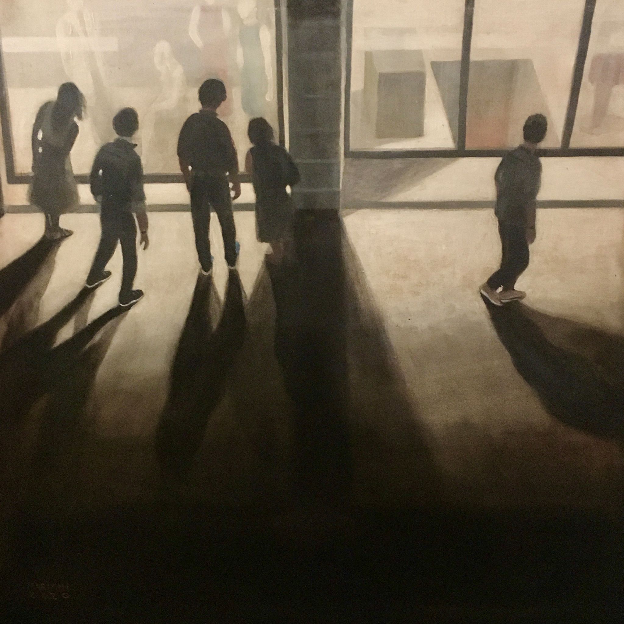 MIXED MEDIA SU TELA  STEFANO  MARIANI ' CONFINE  15  '  dimensioni L 50 x H 50 cm.