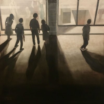 MIXED MEDIA SU TELA STEFANO MARIANI ' CONFINE 15 ' dimensioni L 50 x H 50 cm.