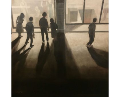 MIXED MEDIA SU TELA STEFANO MARIANI ' CONFINE 15 ' dimensioni L 50 x H 50 cm.