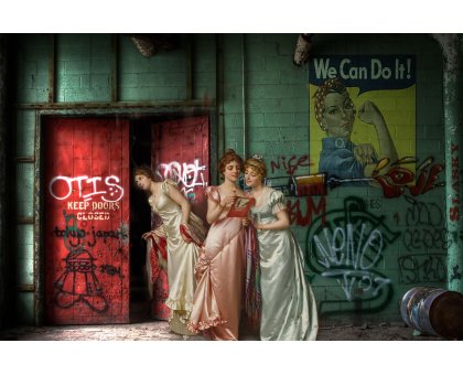 FOTOGRAFIA DIGITALE SU TELA - ARTISTA SLASKY - TITOLO "WE CAN DO IT" cm. L 100 x H 70